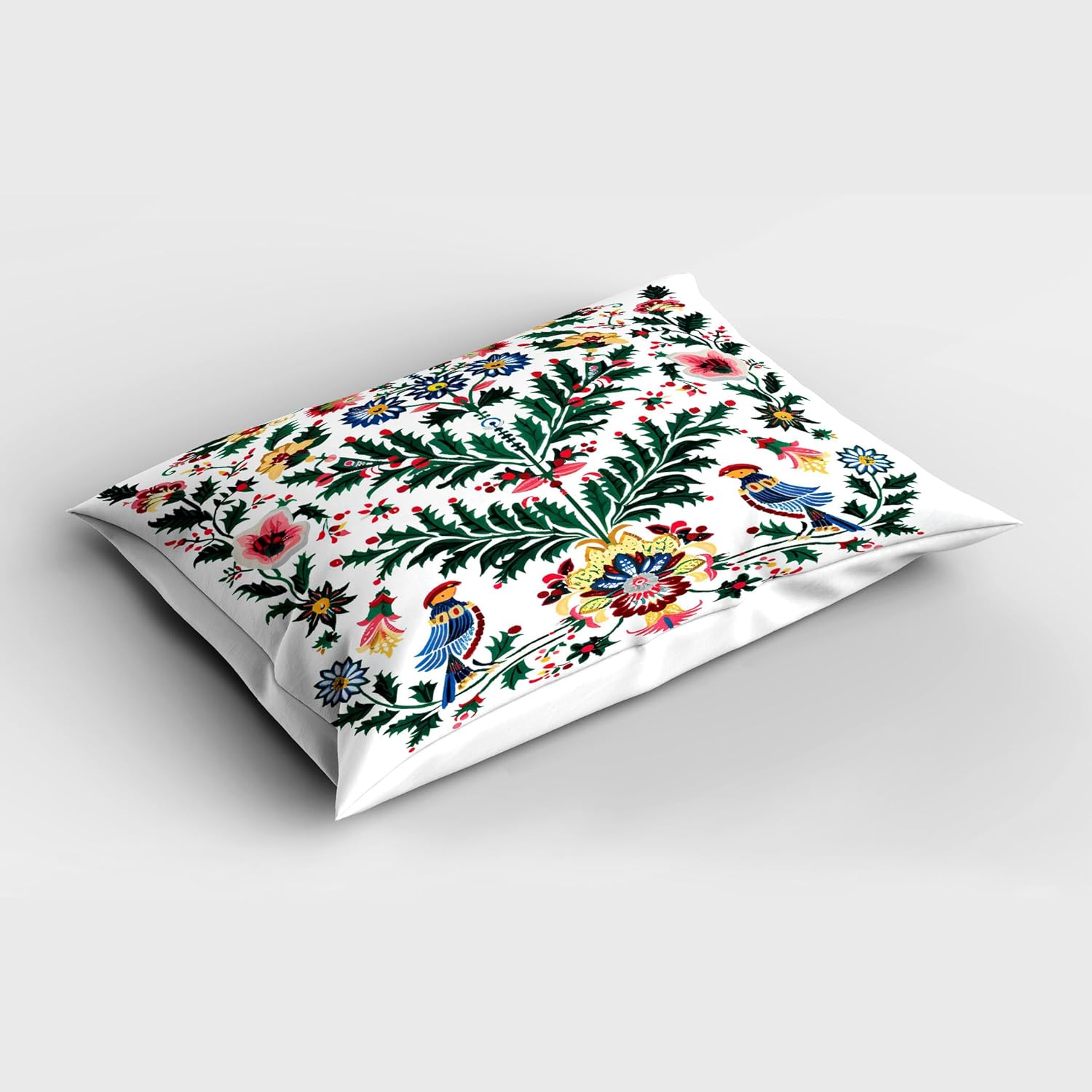 Ambesonne Christmas Pillow Sham Green White Multicolor