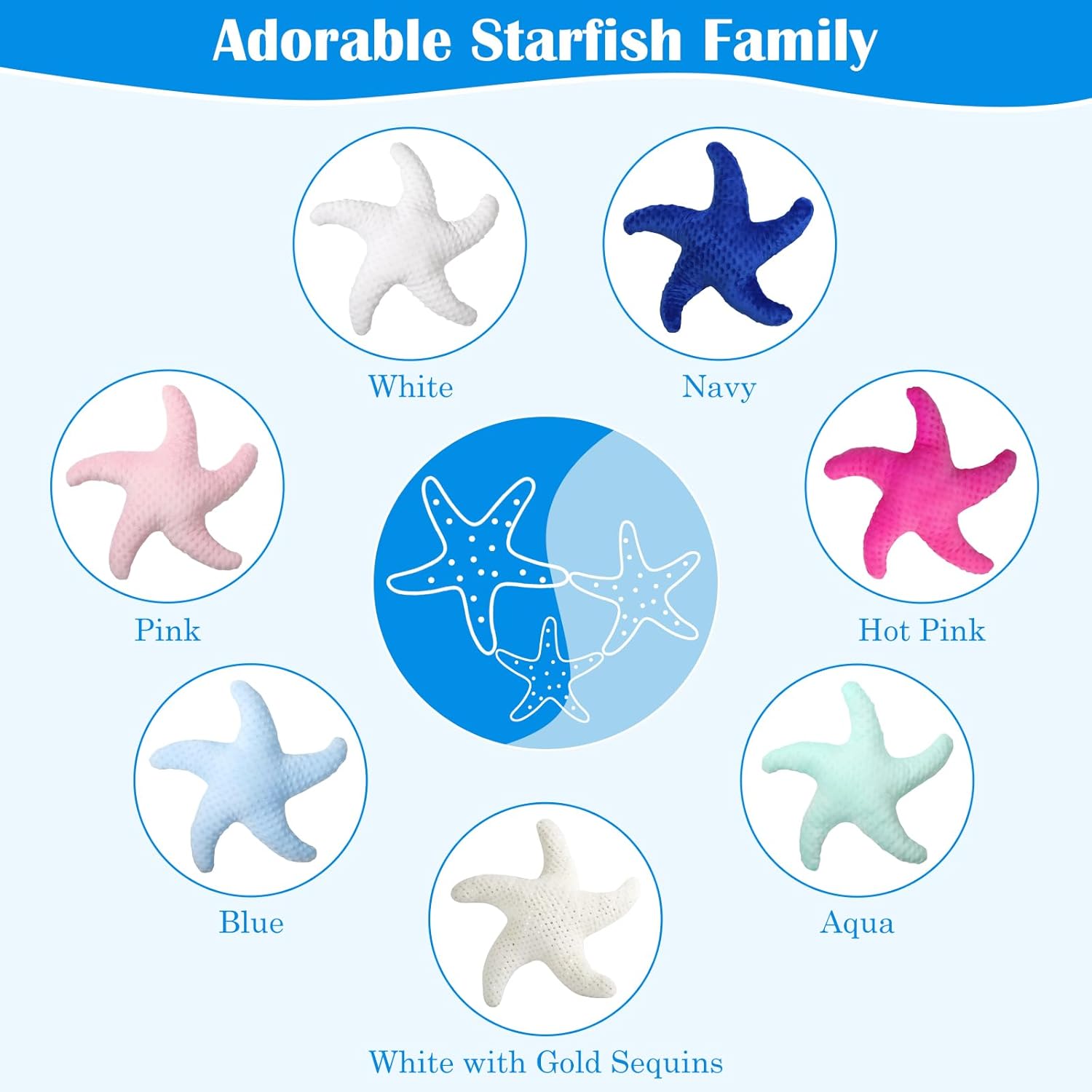 Marble Empire Starfish Throw Pillow Blue