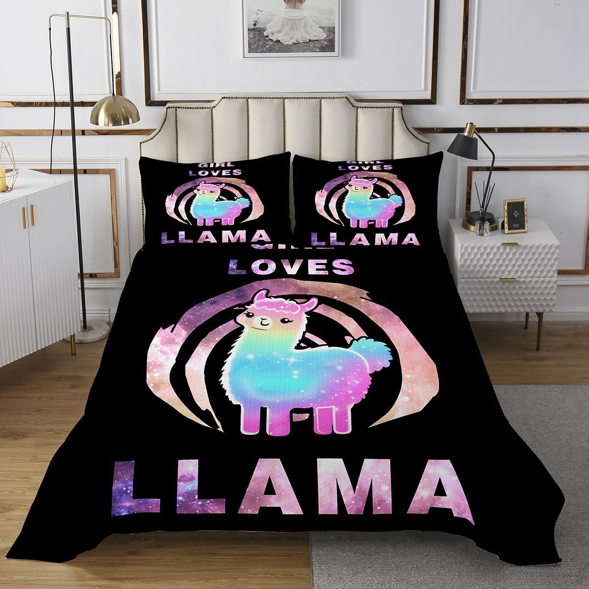 Feelyou Cute Llama Coverlet Set for Kids 1