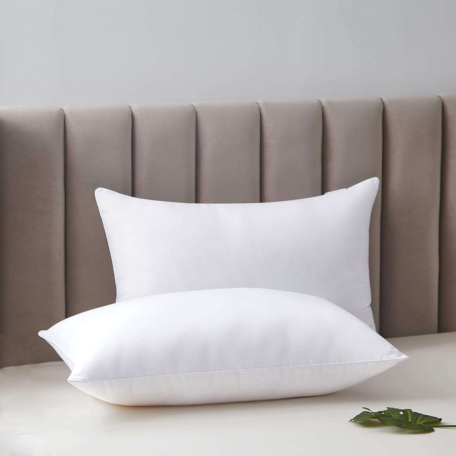 Acanva Cooling Bed Pillows 3D Down Alternative 4 Count White Pack
