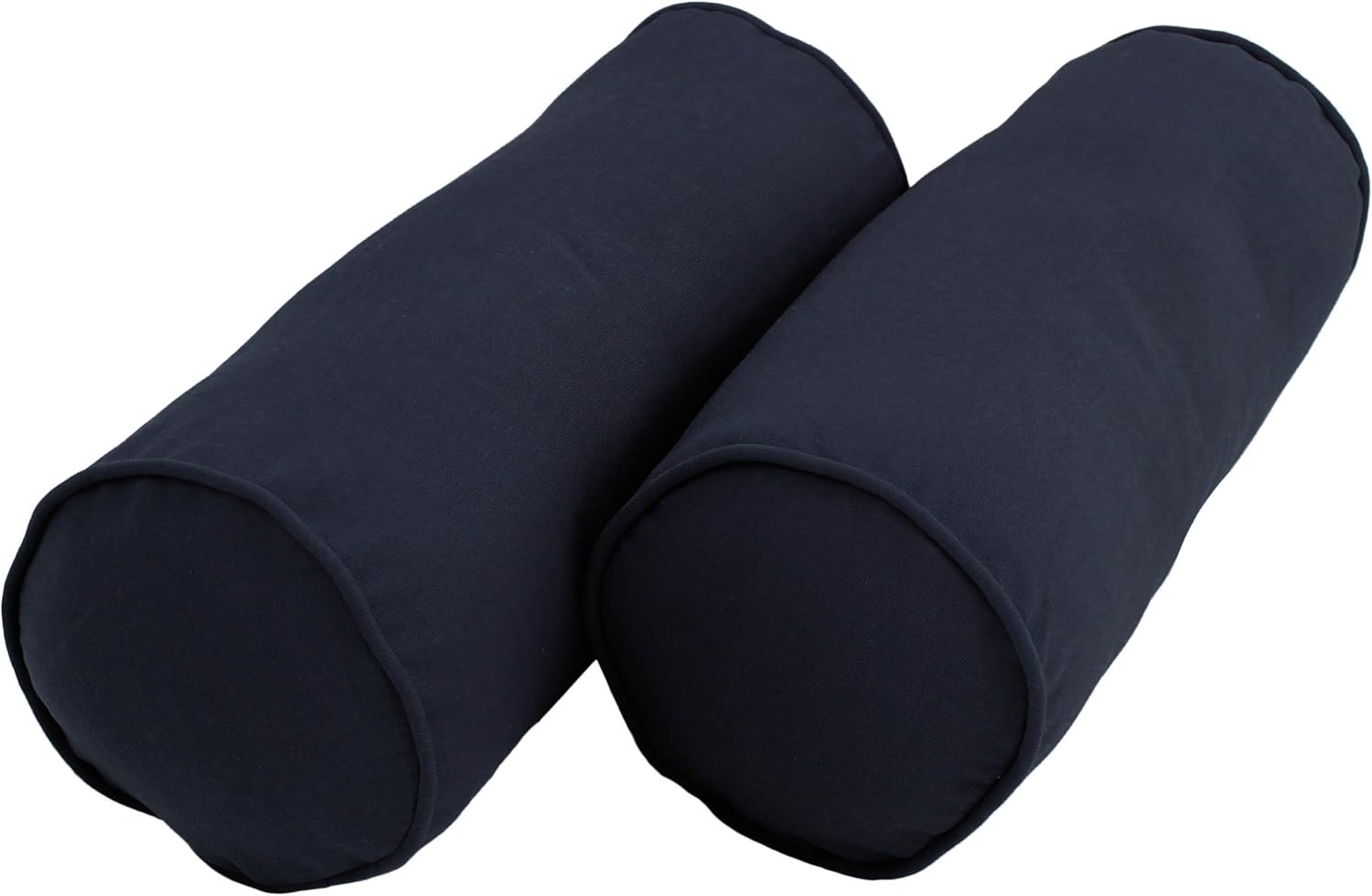 Blazing Needles Double-Corded Bolster Pillows Set of 2 Navy
