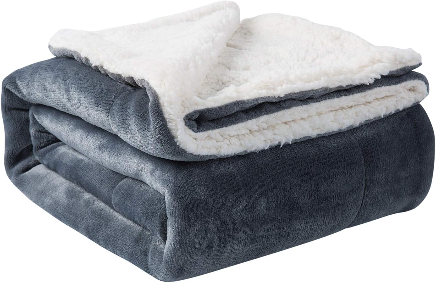 NANPIPER Grey Sherpa Blanket Twin 60x80 Reversible Plush