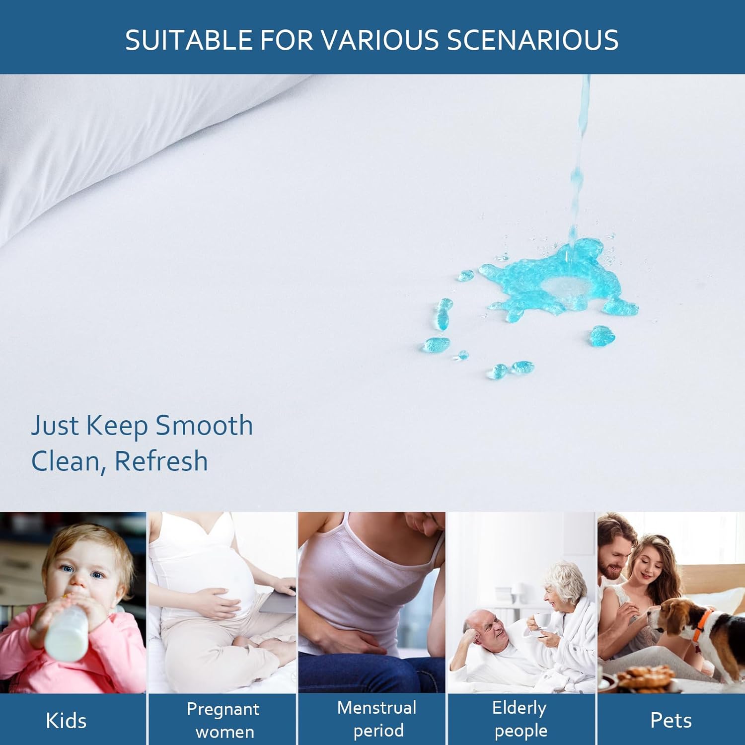 Moonsea Waterproof Mattress Protector Twin Extra Long