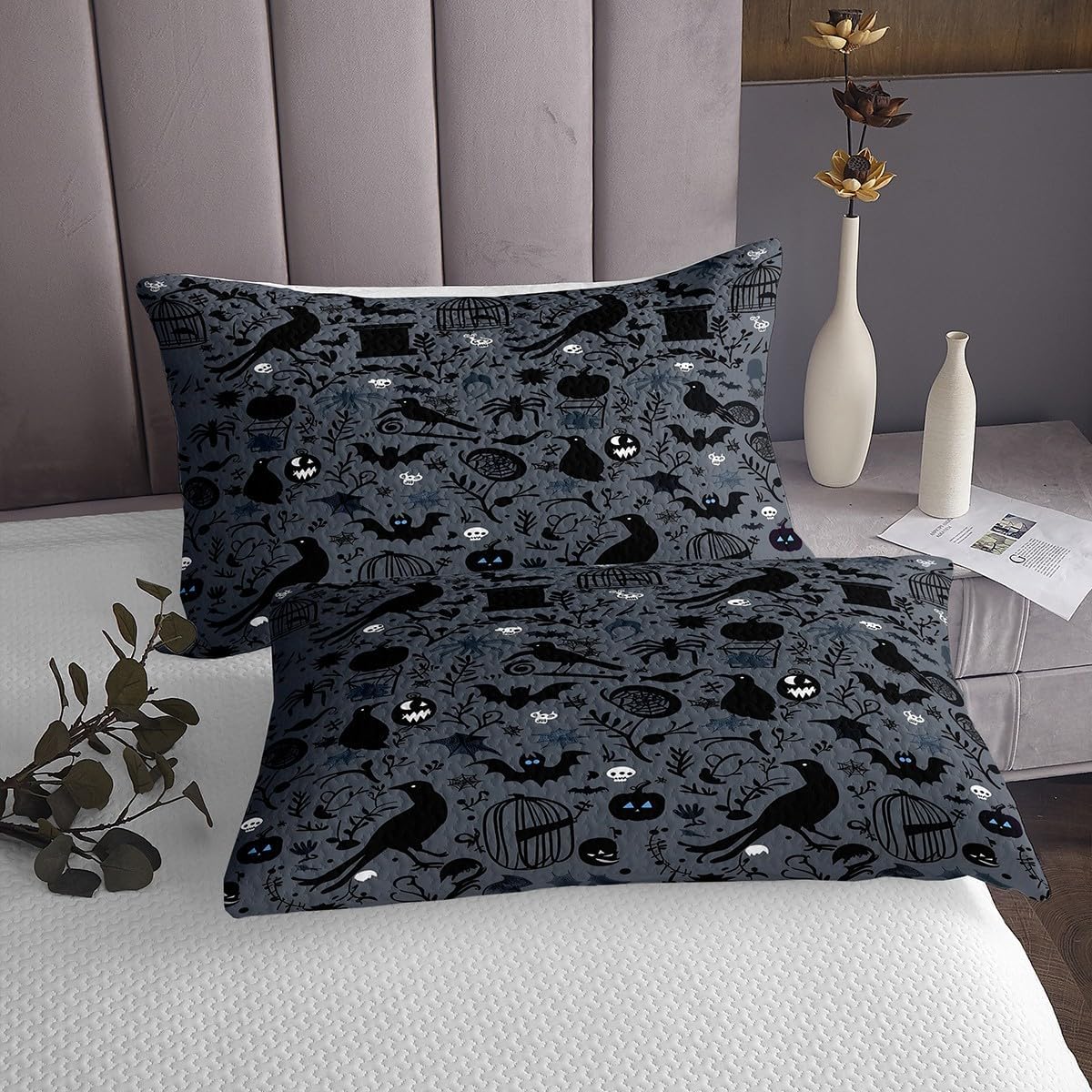 Feelyou Halloween Bats Bedspread Set for Kids
