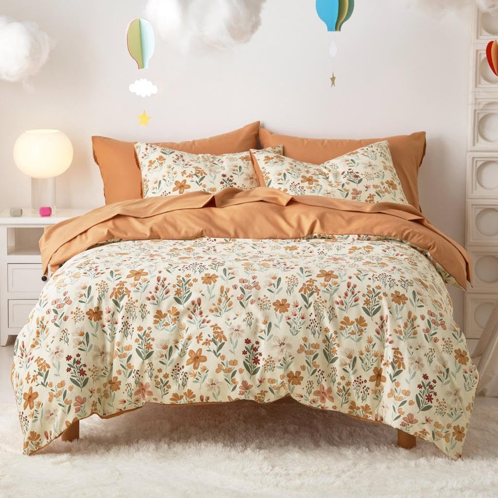 Wake In Cloud - Floral Comforter Set for Girls
