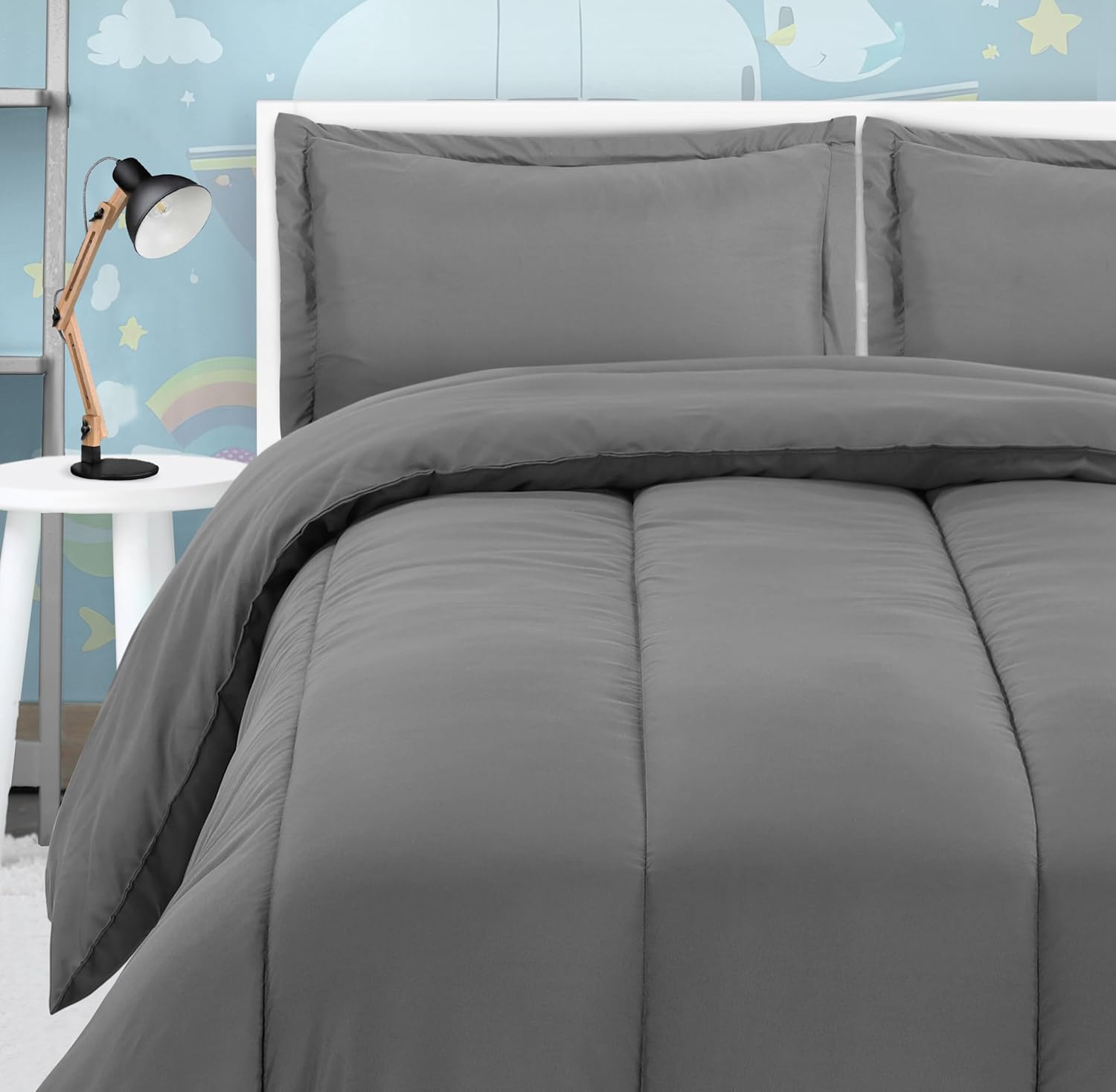 Utopia Bedding All Season Grey Comforter Set with 2 Pillow Cases