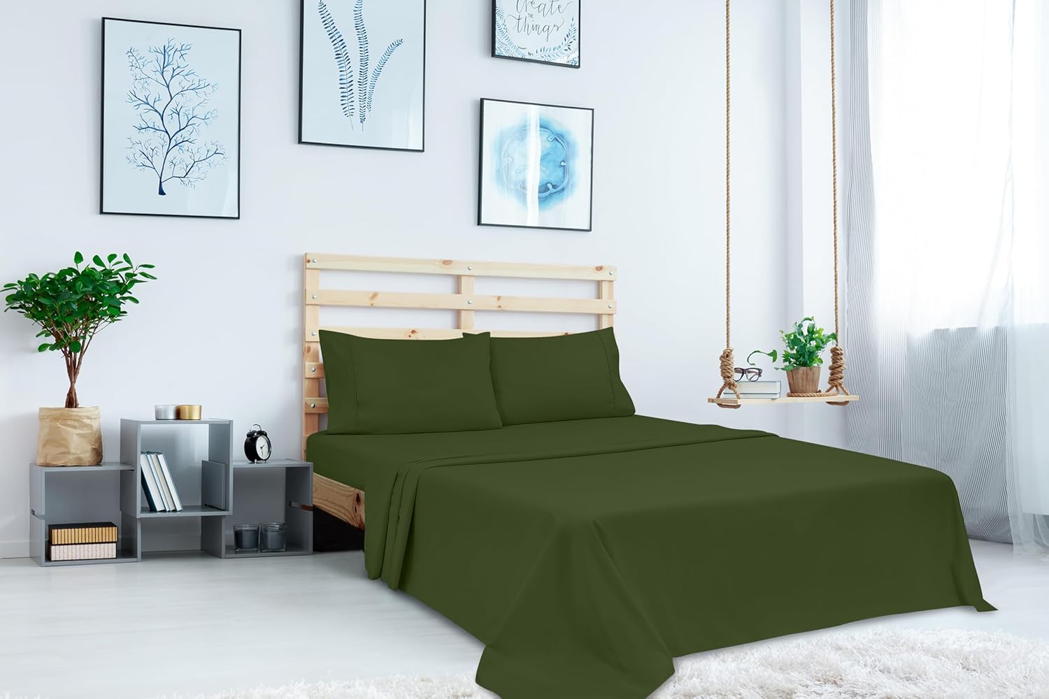 ROYALE LINENS California King Flat Sheet - Ultra Soft Brushed Microfiber