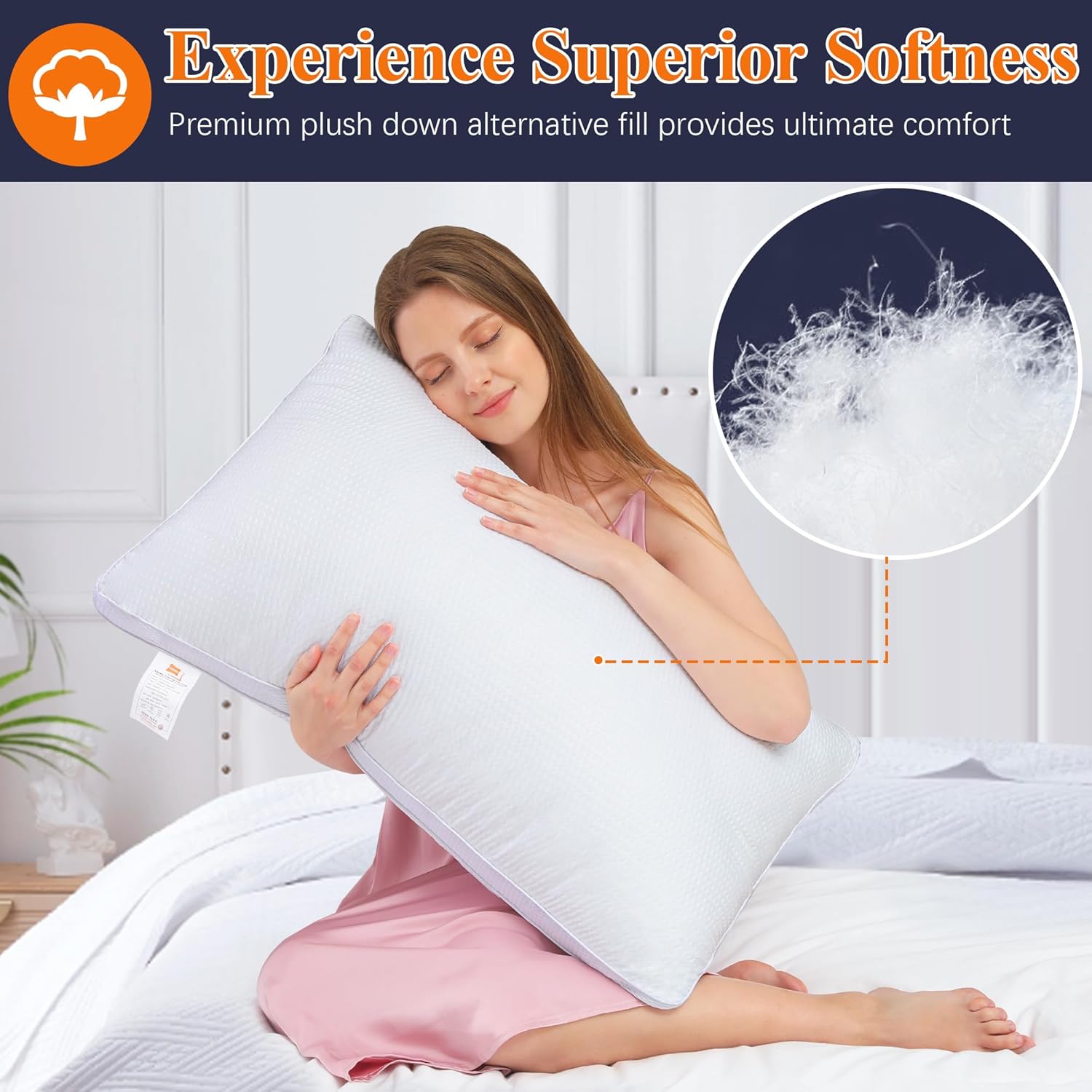 AIAEL Hotel Bed Pillows Queen Set of 2 with Cooling Mesh