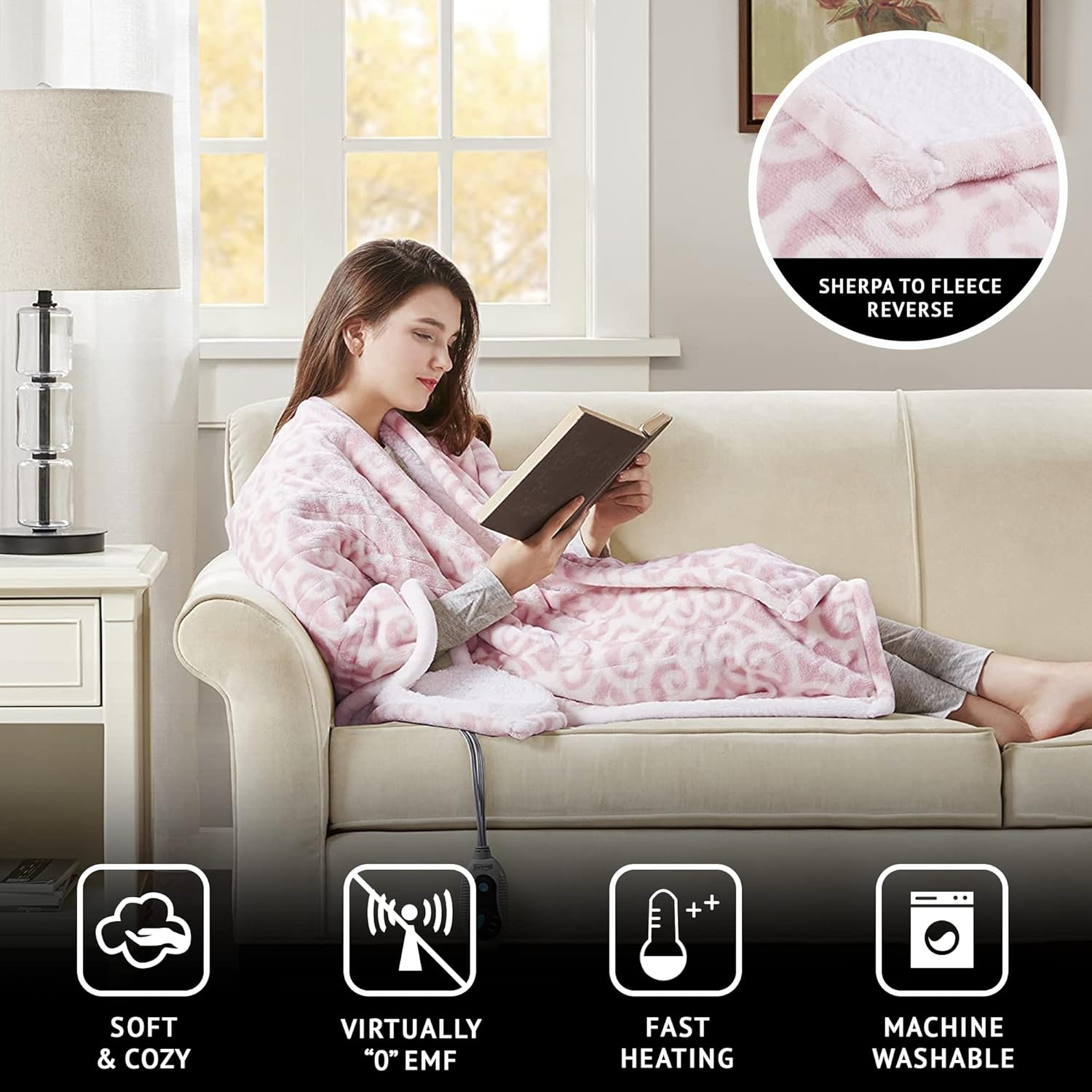 Beautyrest Heated Poncho Wrap with Auto Shutoff 1