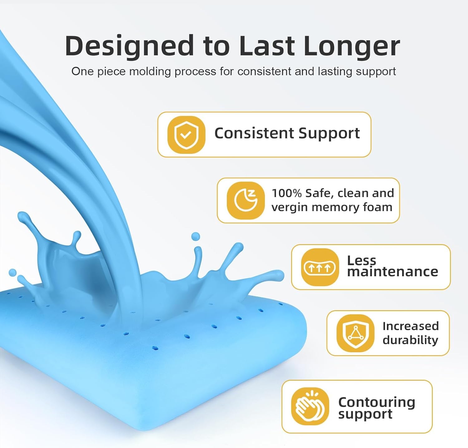 Inight Memory Foam Pillow for Back and Side Sleepers