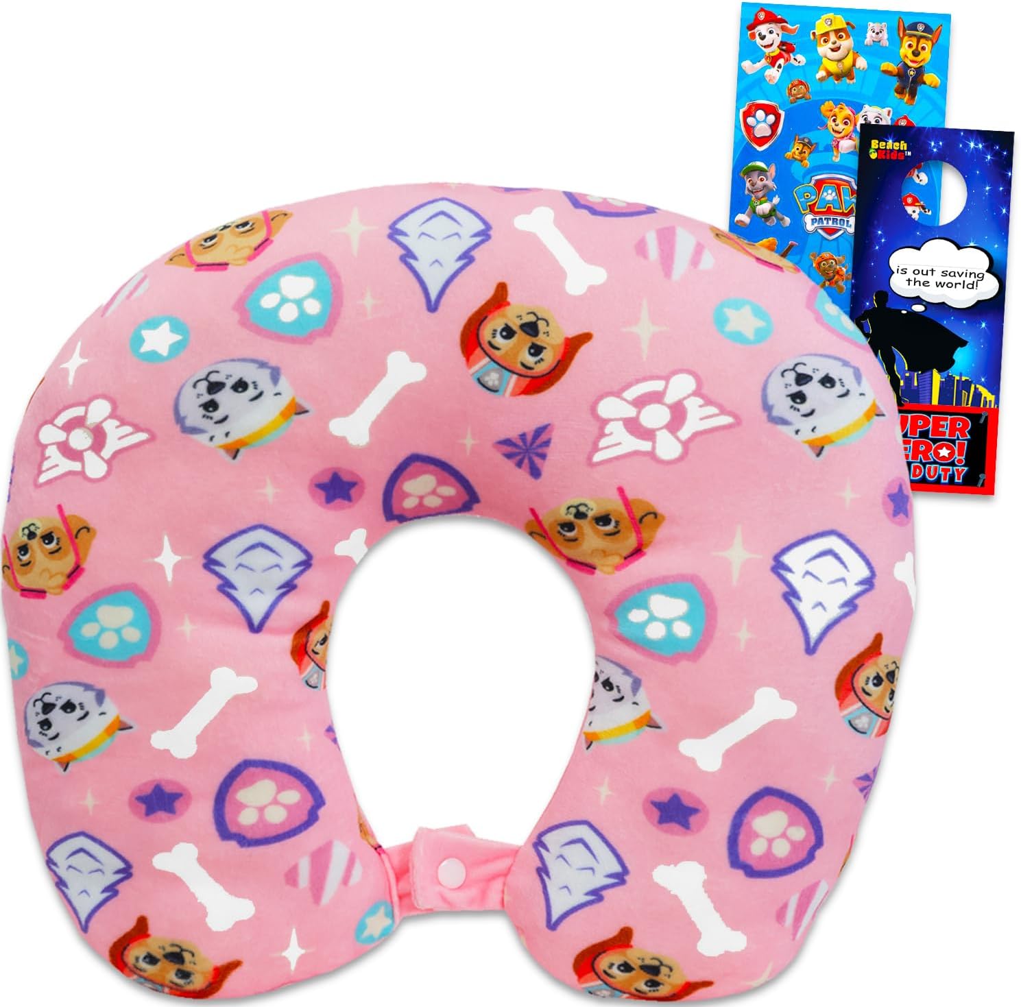 Paw Patrol Travel Neck Pillow Set with Stickers and More