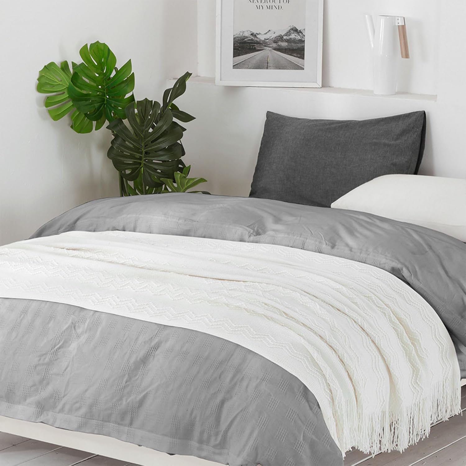 BOURINA Off White Throw Blanket 50 x 90 Inches