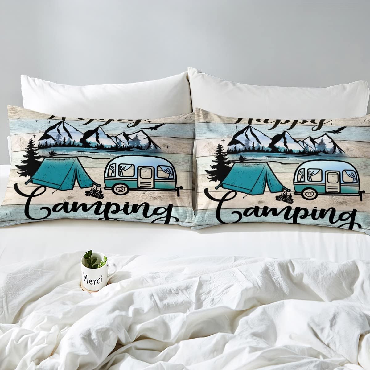 Erosebridal Vintage Wooden Quilt Comforter Set