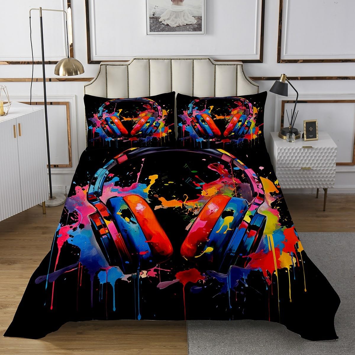 Erosebridal Rainbow Headset Bedding Set for Kids