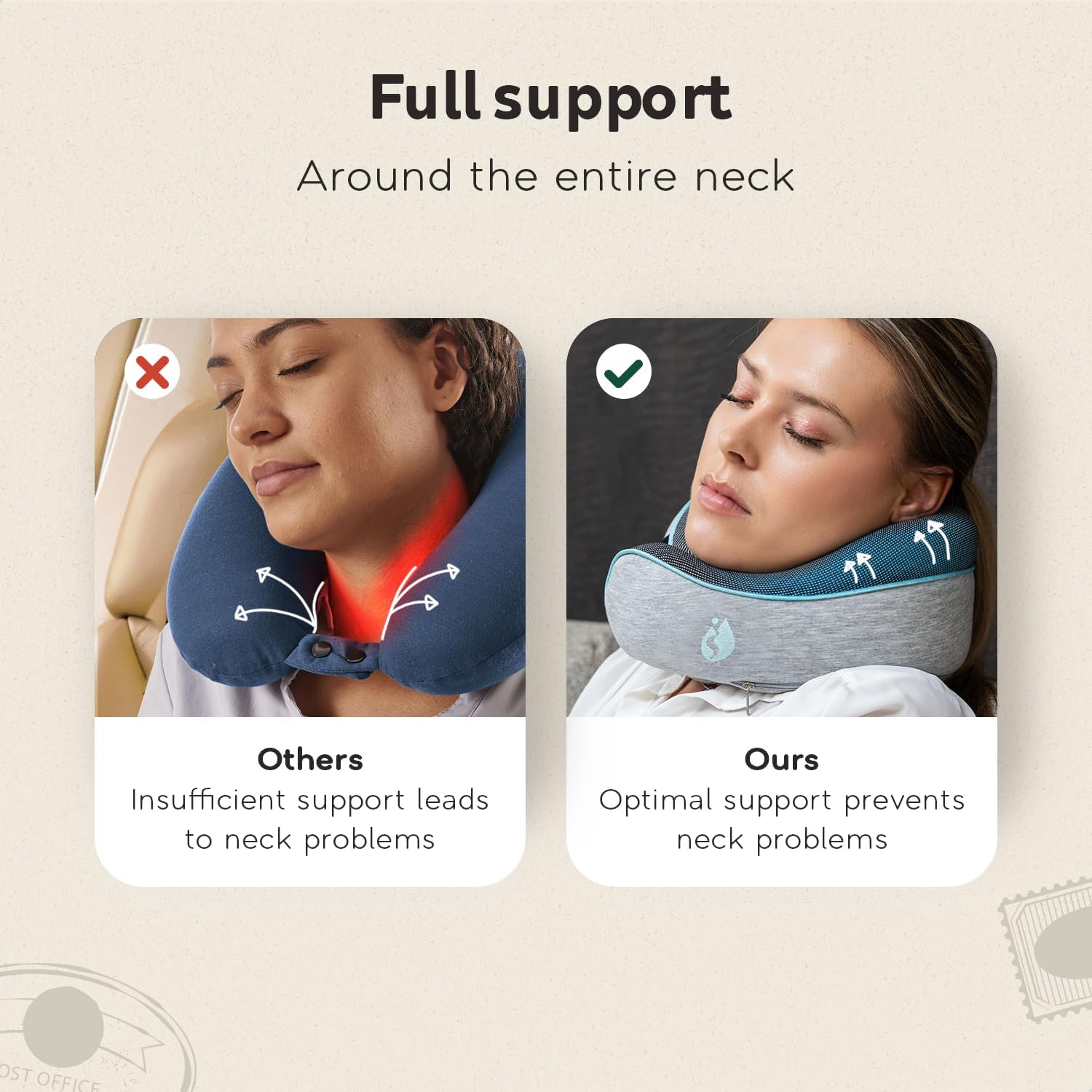 TRAVARA Memory Foam Neck Pillow for Airplanes
