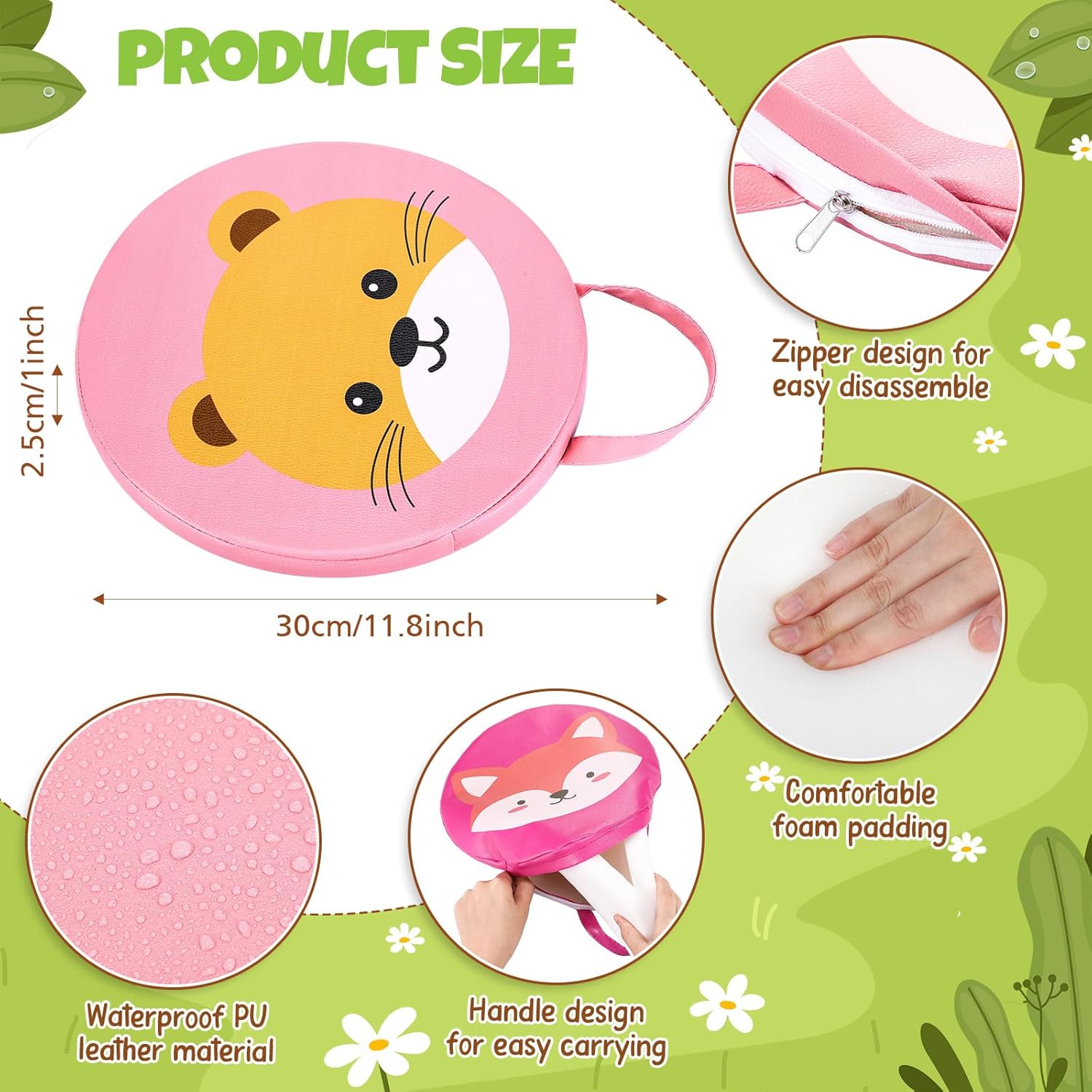Suzile 12 Pcs Cartoon Floor Cushions with Handle 1