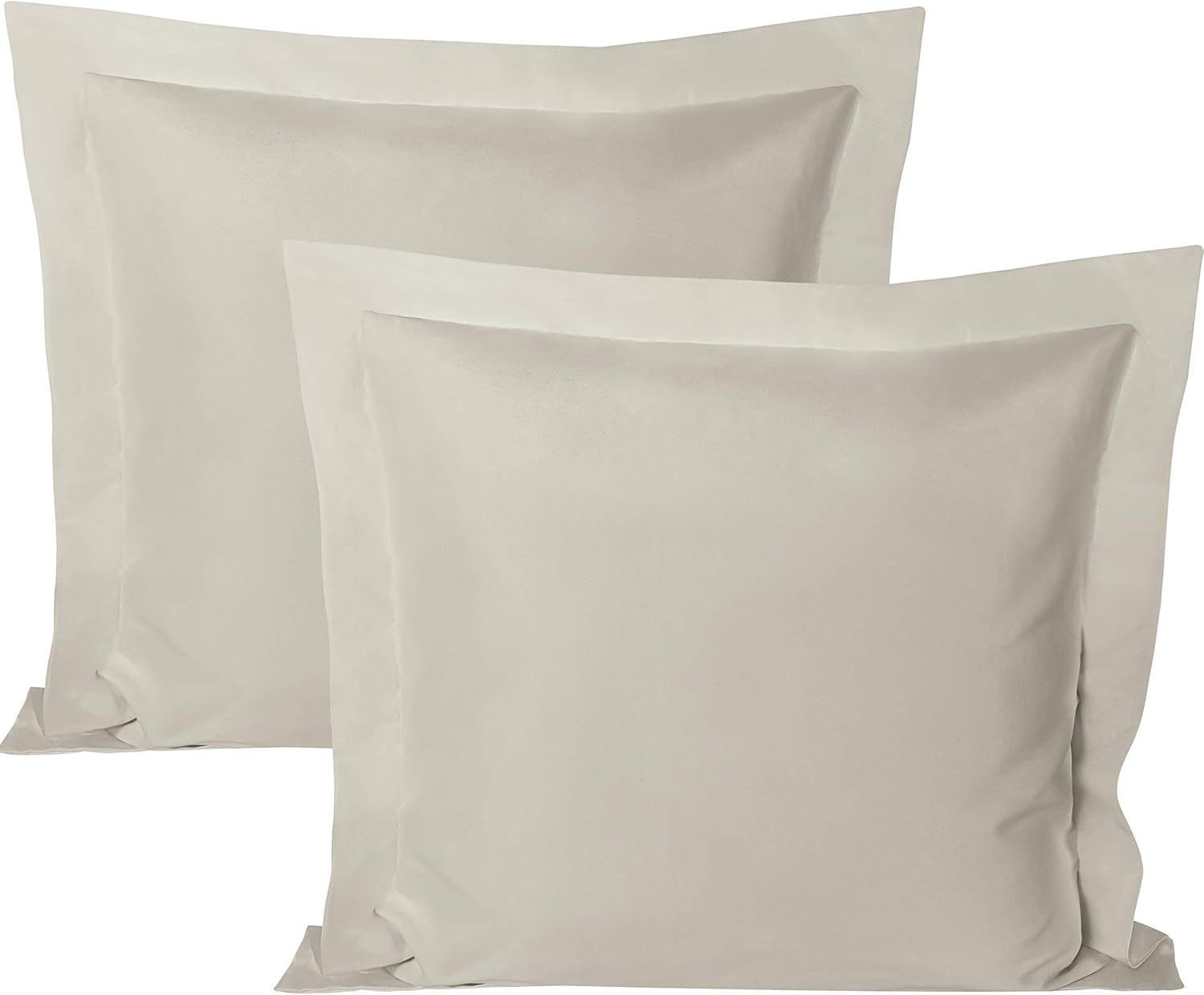 BEDSUM 2 Pcs Microfiber Pillow Shams 26x26 Light Grey