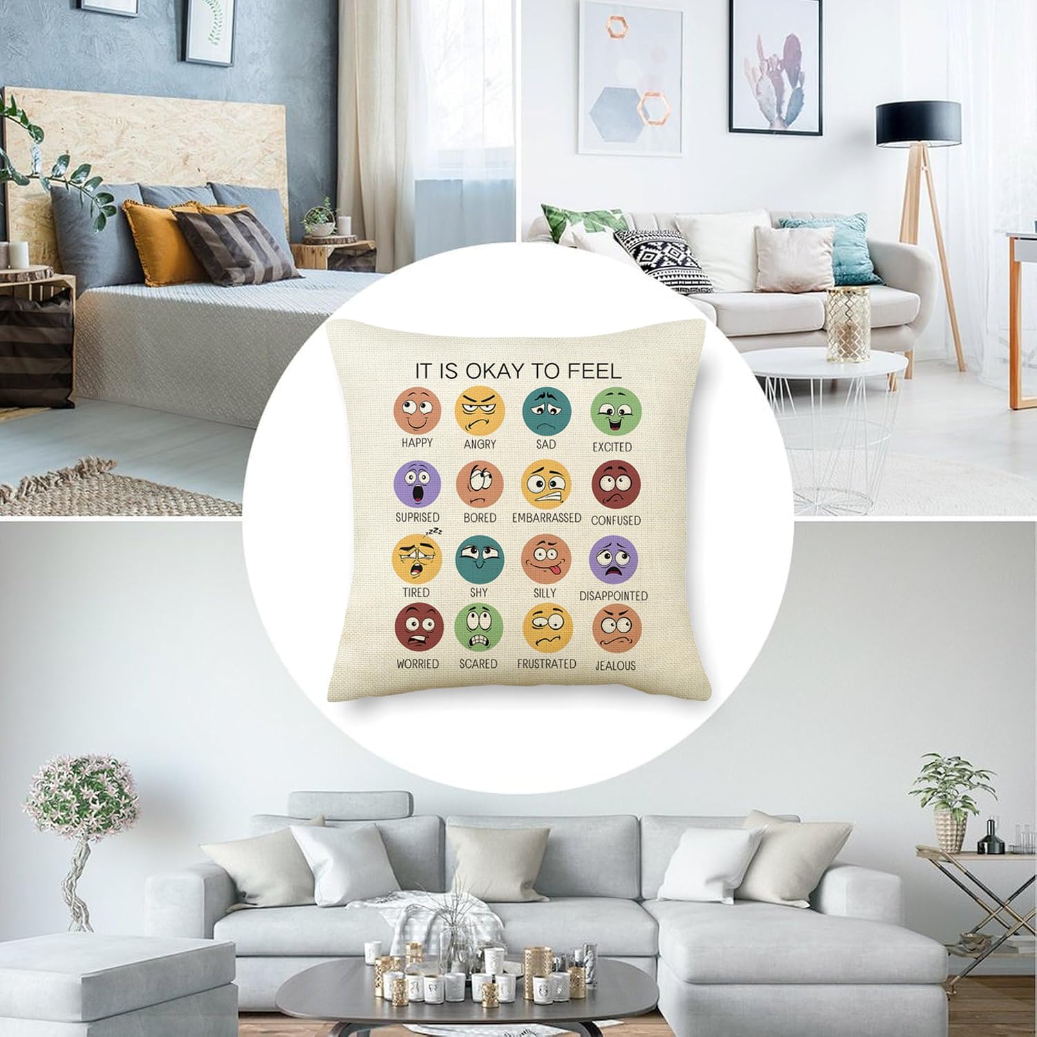 Calming Corner Throw Pillow Cover 18x18 Style B 1