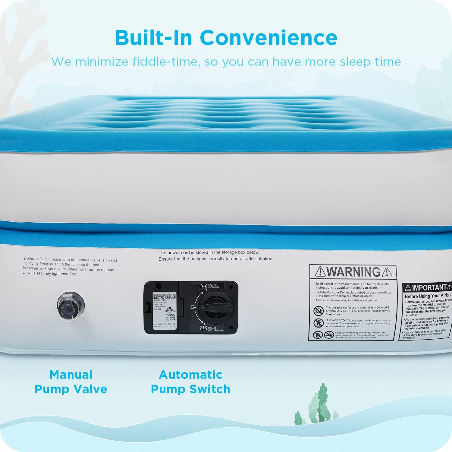 Ciays Air Mattress with Built-in Pump for Home and Camping