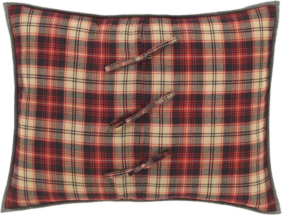 VHC Brands Rustic Cumberland Red Pillow Sham 21x27 1
