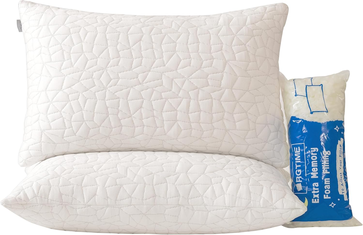 RGTIME Shredded Memory Foam Pillow Set of 2