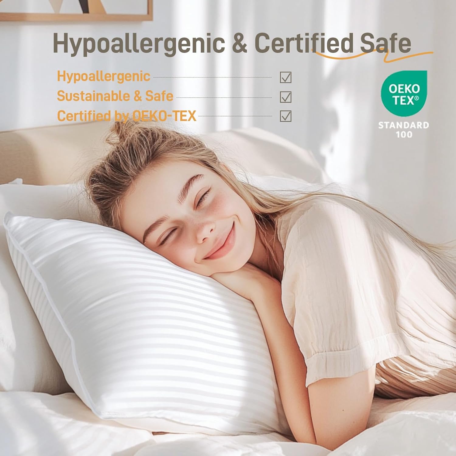 Lyralith Hypoallergenic Cotton Down Alternative Pillow