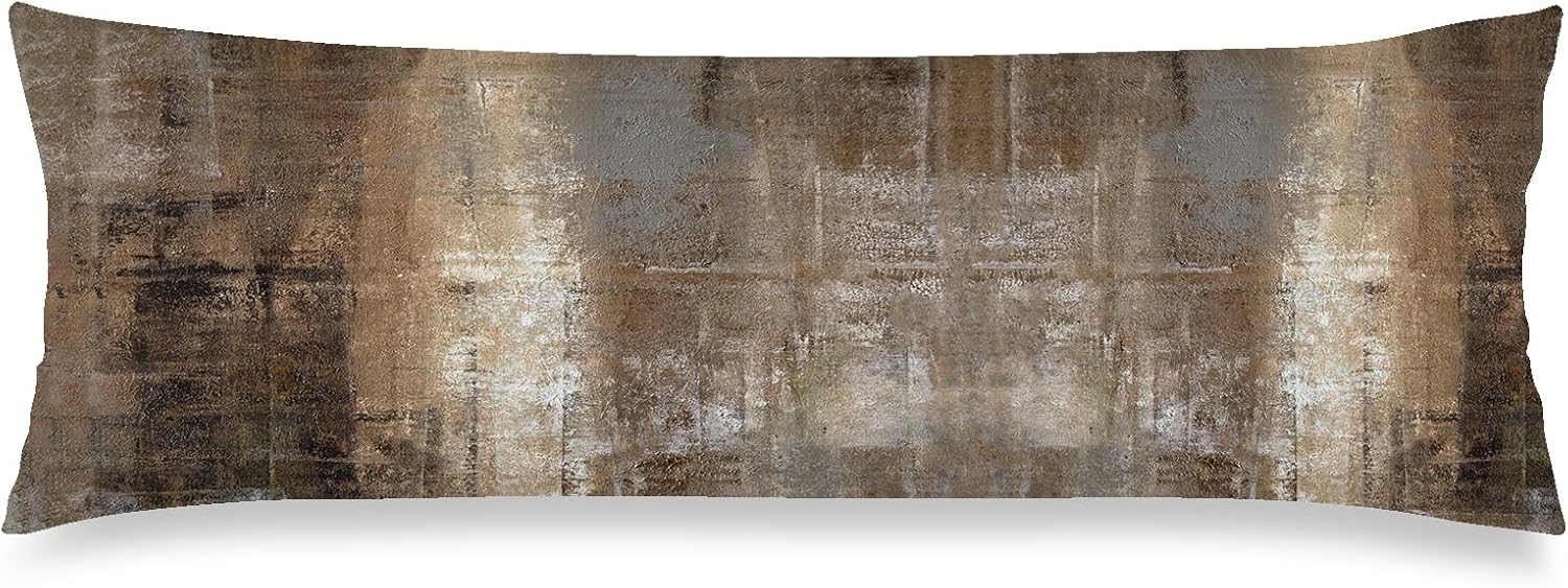 Brown Gray Abstract Body Pillow Cover with Zipper 20x54