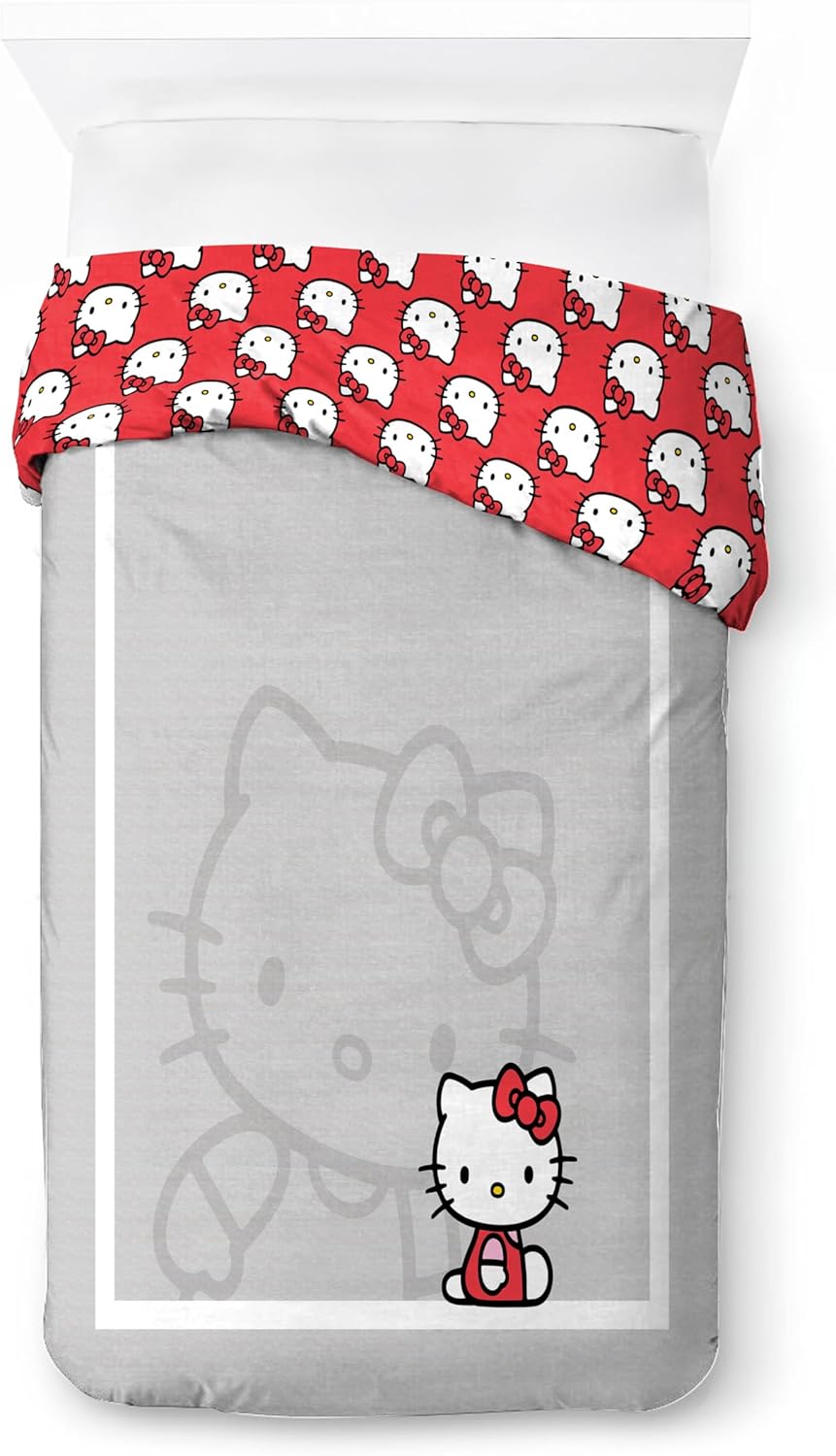 Jay Franco Hello Kitty Duvet Cover Set - Grey Twin