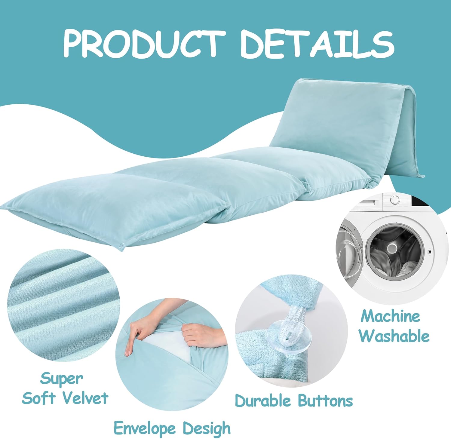MABOZOO 2 in 1 Velvet Floor Lounger Cover