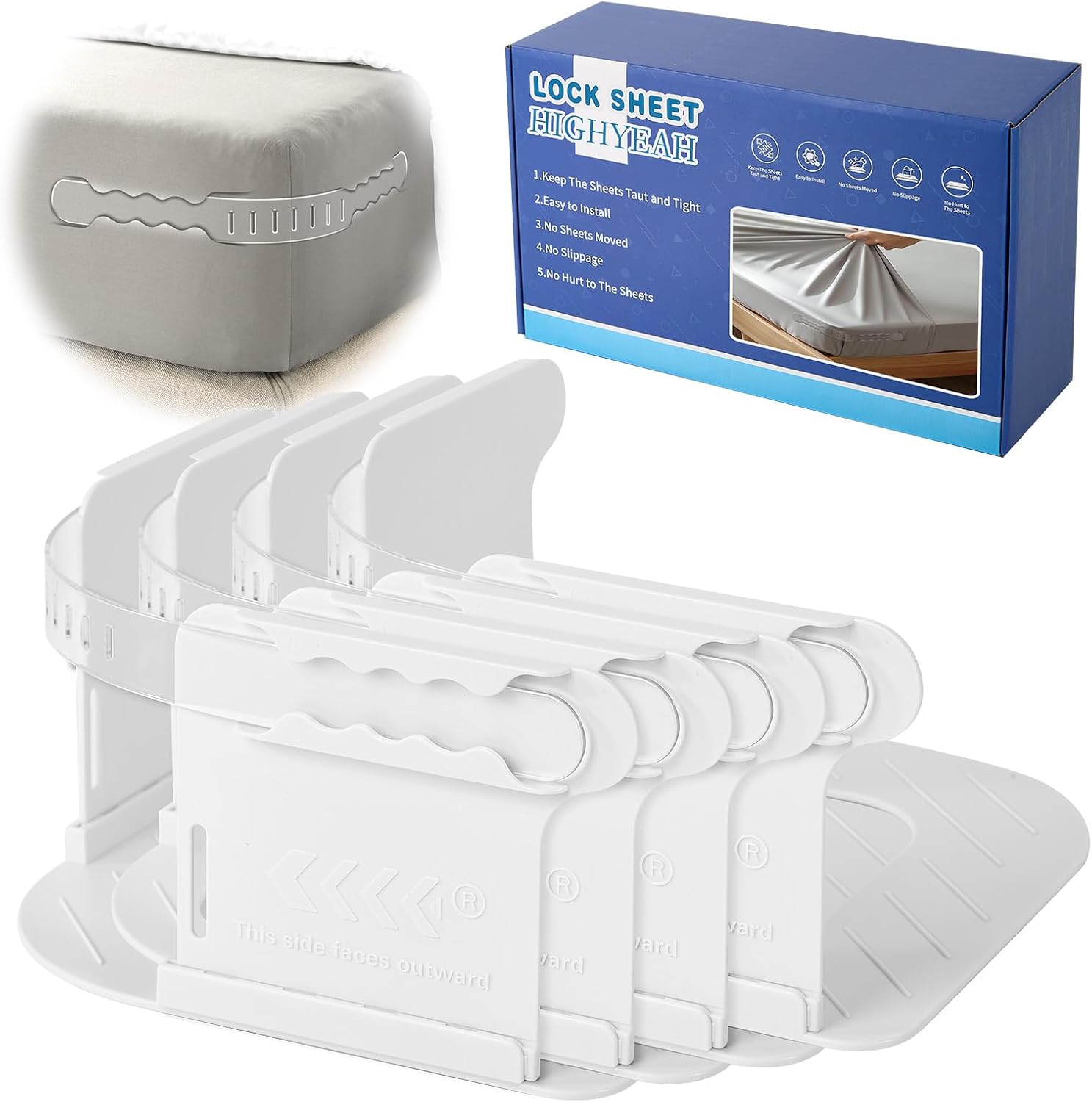 HIGHYEAH Bed Sheet Holder for All Mattress Sizes