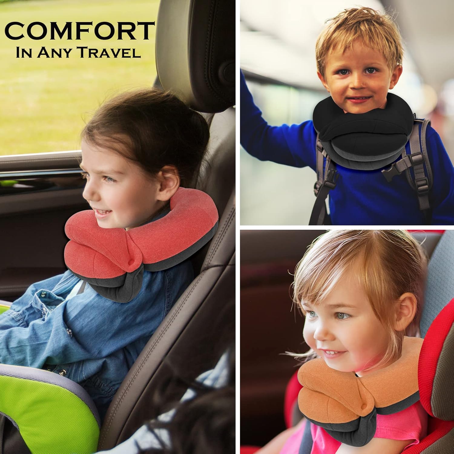 BUYUE Kids Travel Pillow with 360 Head Support 1
