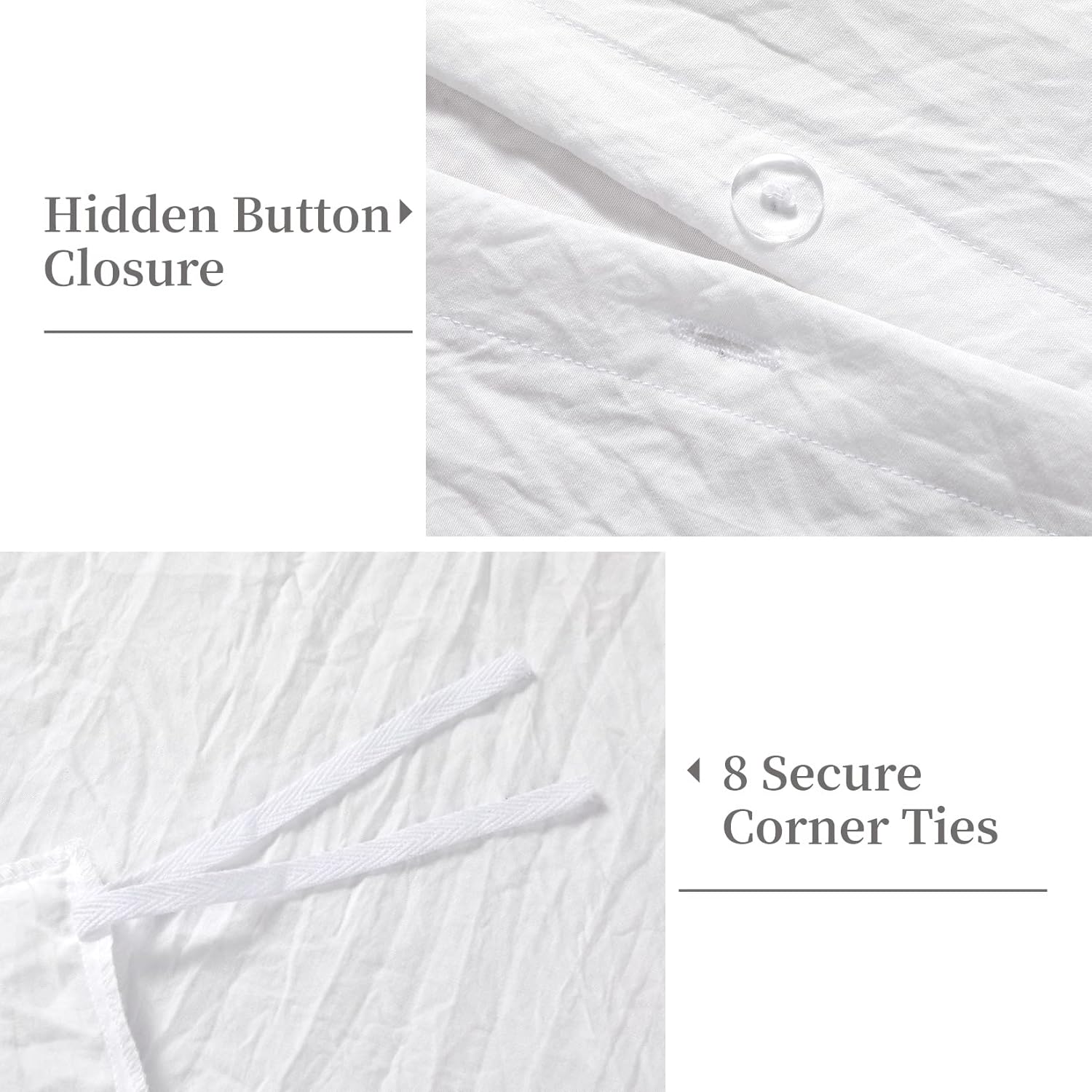 CAROMIO White Ruffle Duvet Cover Set 2PCS Twin