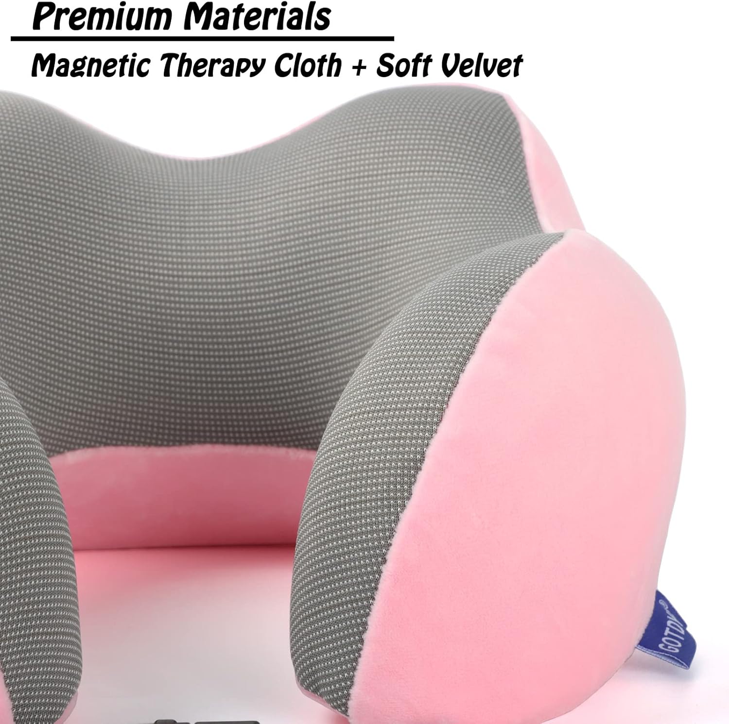 GOTDYA Travel Pillow with Memory Foam Support - Pink 1