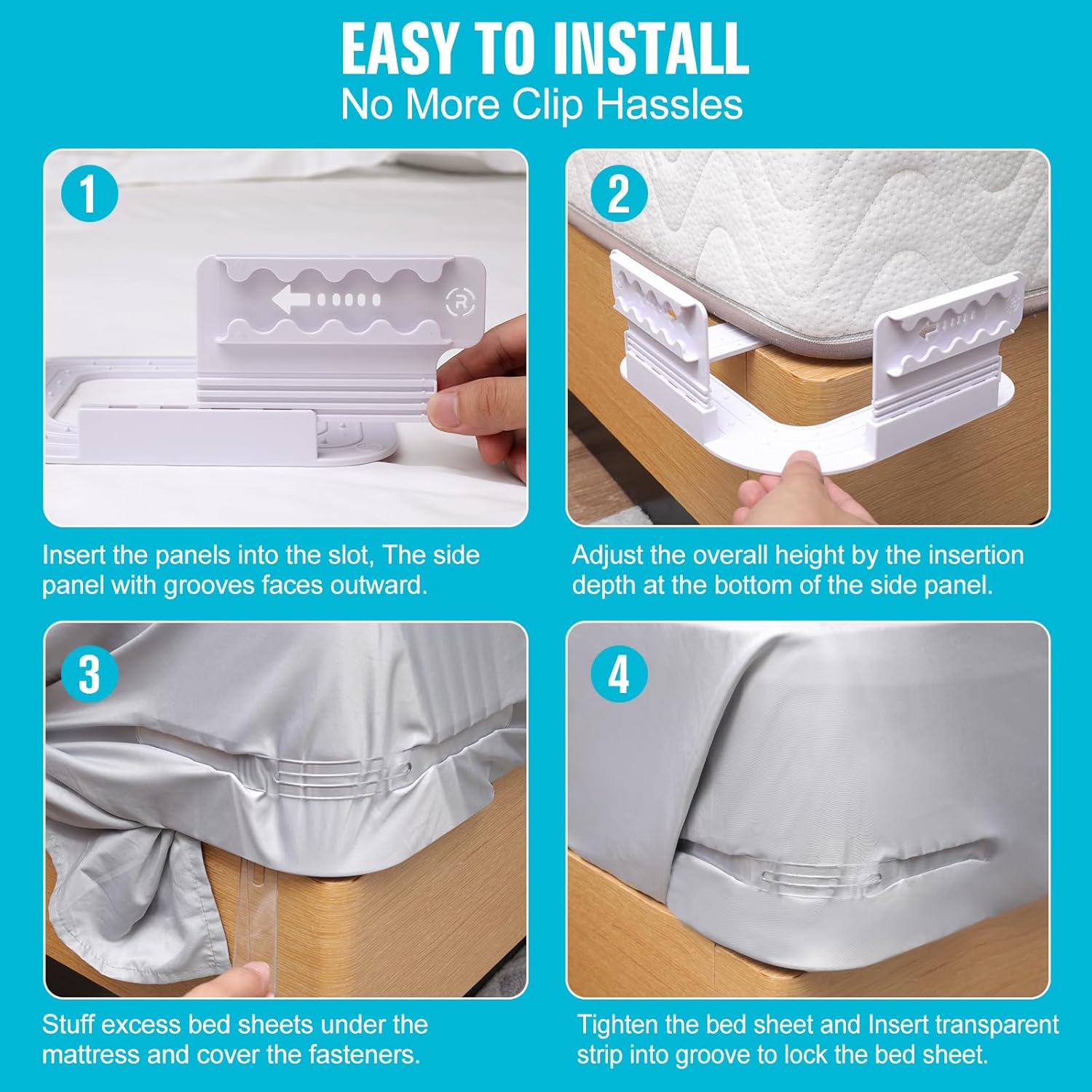 Adjustable Sheet Clips Keep Sheets Firm Tight for Bed