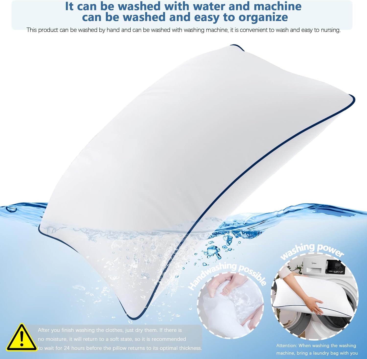 HAODEMI Cooling Bed Pillows 2 Pack with Soft Down Alternative Fill