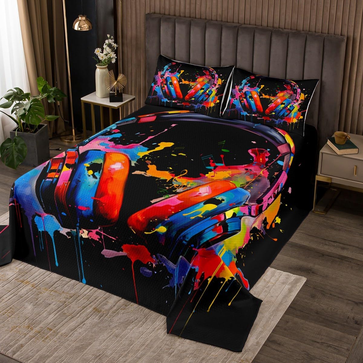 Erosebridal Rainbow Headset Bedding Set for Kids
