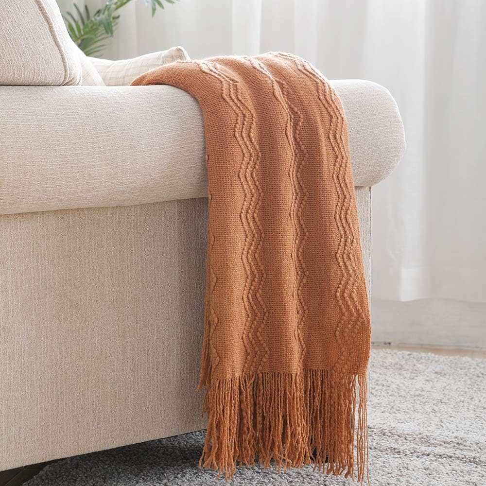 BOURINA Almond Throw Blanket 50x90 Inches Cozy Soft Throw