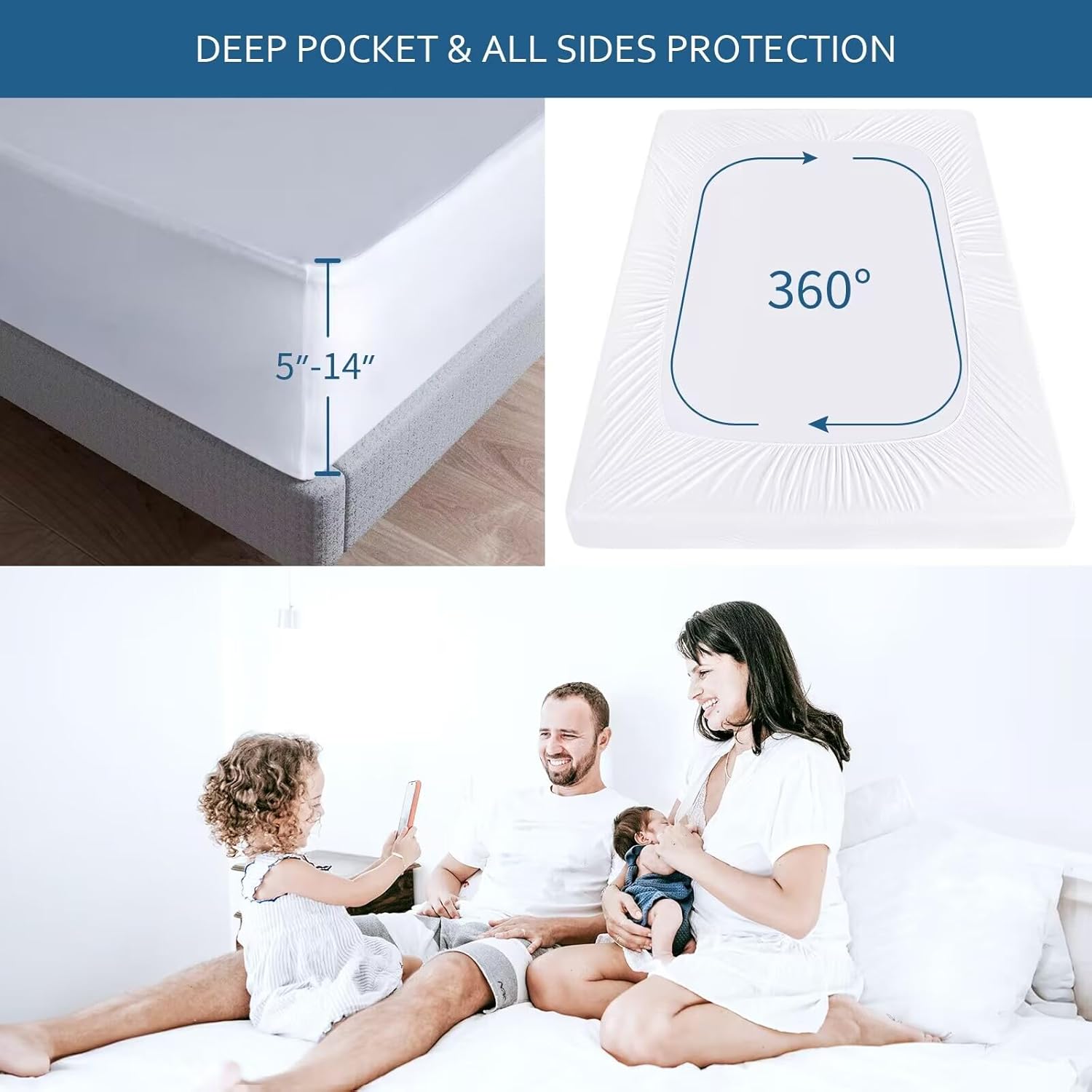Moonsea Waterproof Mattress Protector Twin Extra Long