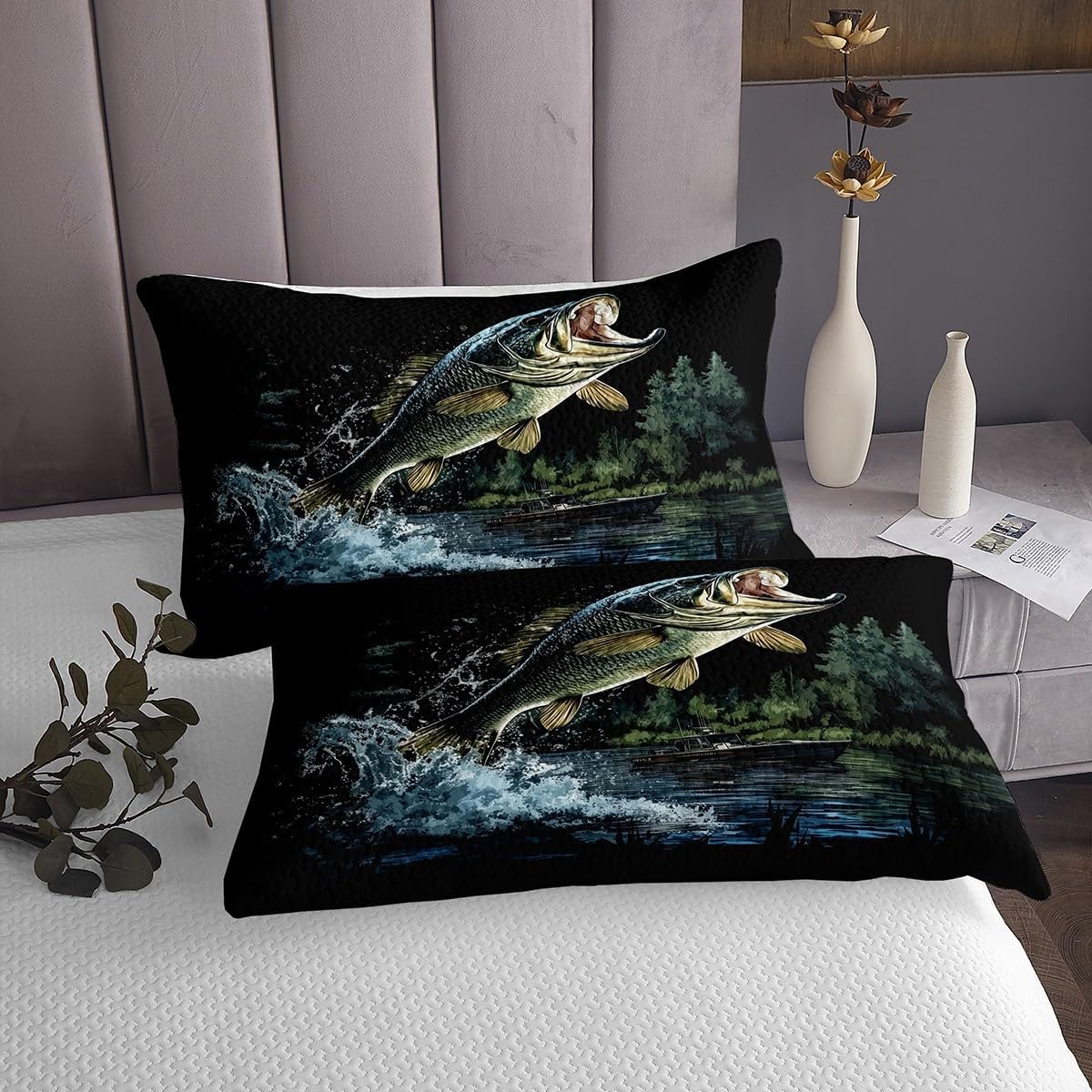 Feelyou Big Pike Fish Bedspread Set for Kids