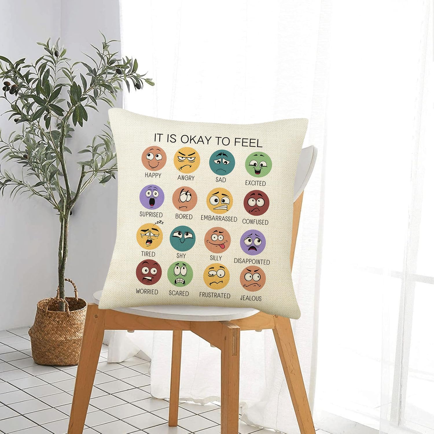 Calming Corner Throw Pillow Cover 18x18 Style B 1