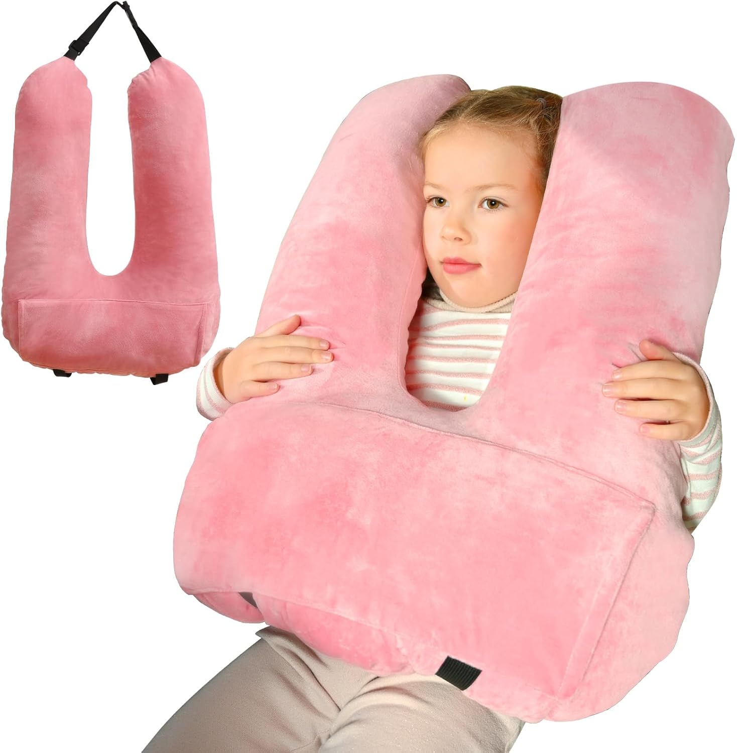 MOAOO Travel Pillow for Kids and Adults Pink