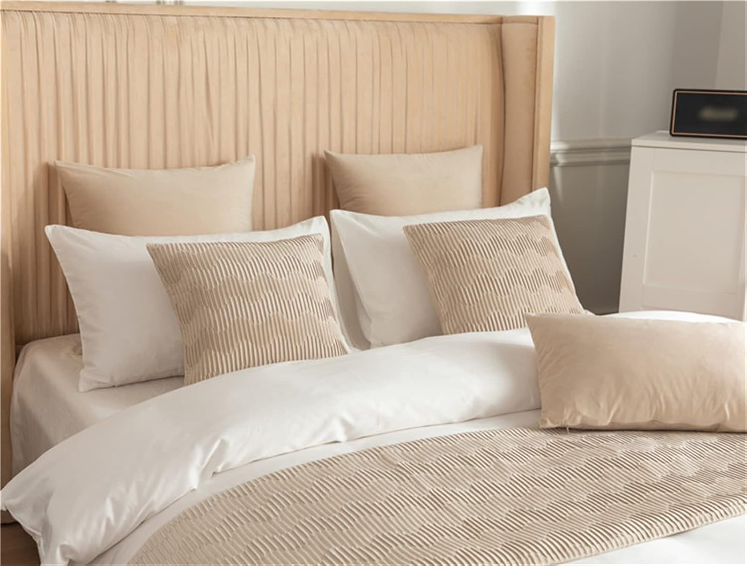 Fudaiki Bed Runner Quilted Fleece Bed Throw for King Bed