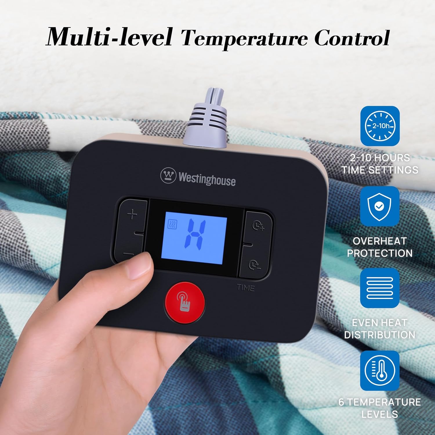 Westinghouse Electric Blanket Queen Size with 10 Heating Levels