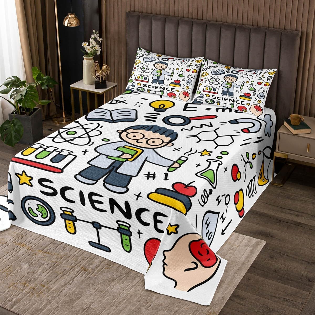 Erosebridal Science Bedspread Queen Size Set