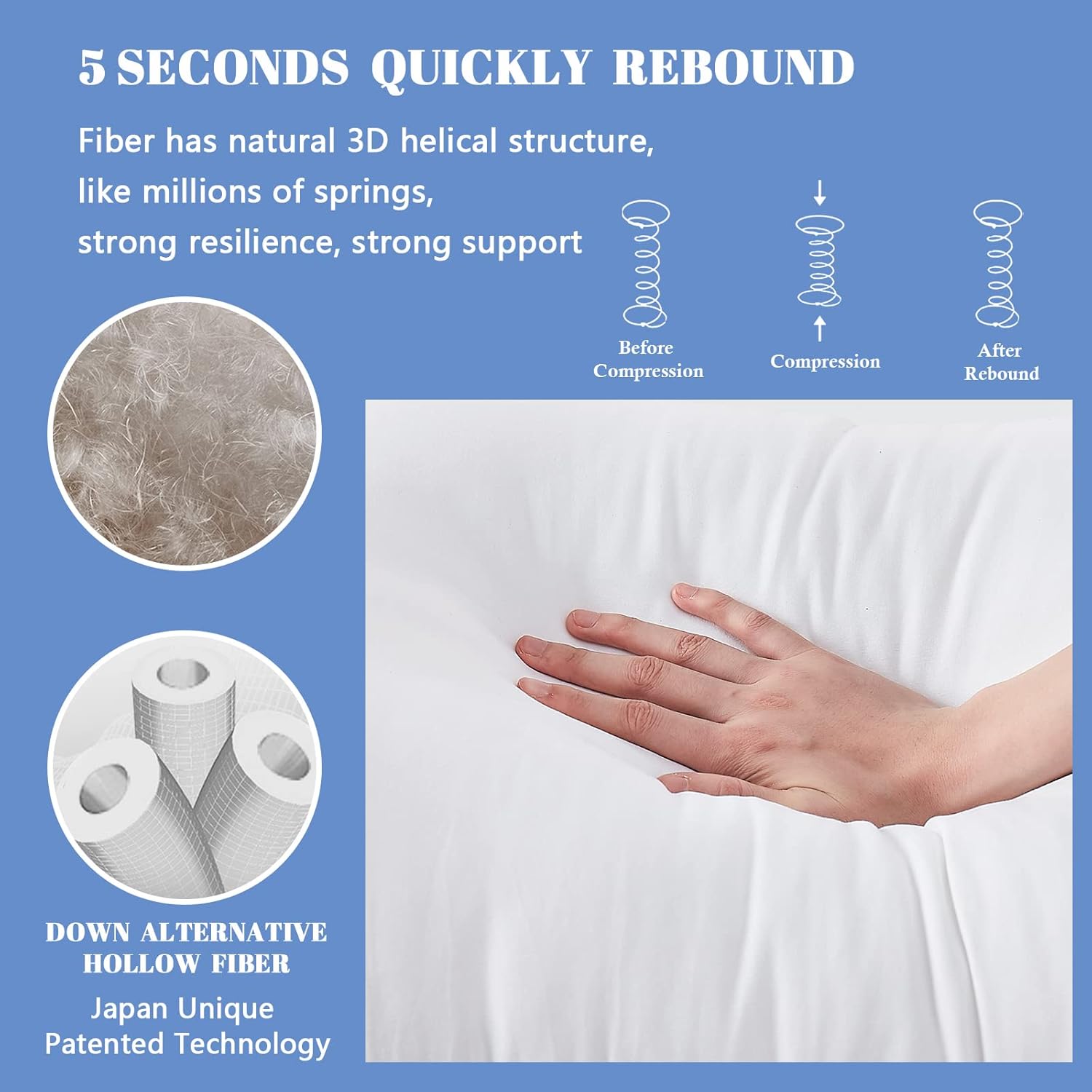 Homemate Bed Pillows - Queen Size Set of 4 Allergy Friendly