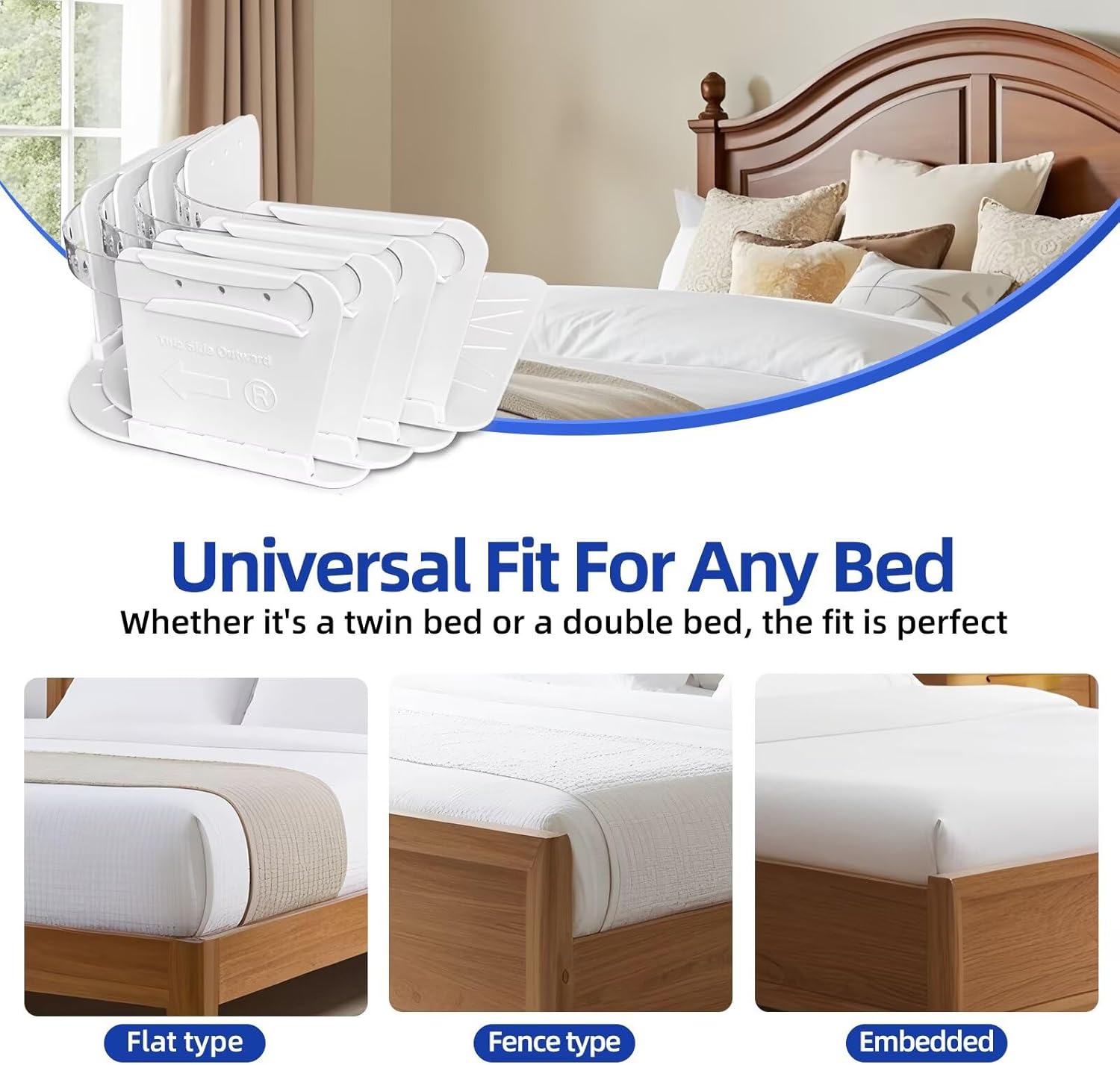 NiceTCU Bed Sheet Holders Set of 4 White