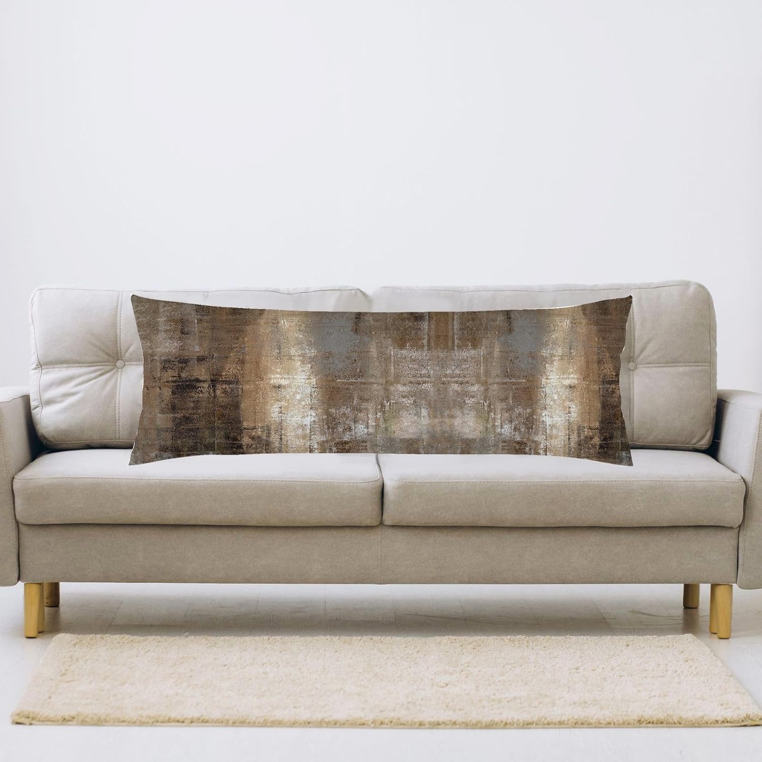 Brown Gray Abstract Body Pillow Cover with Zipper 20x54