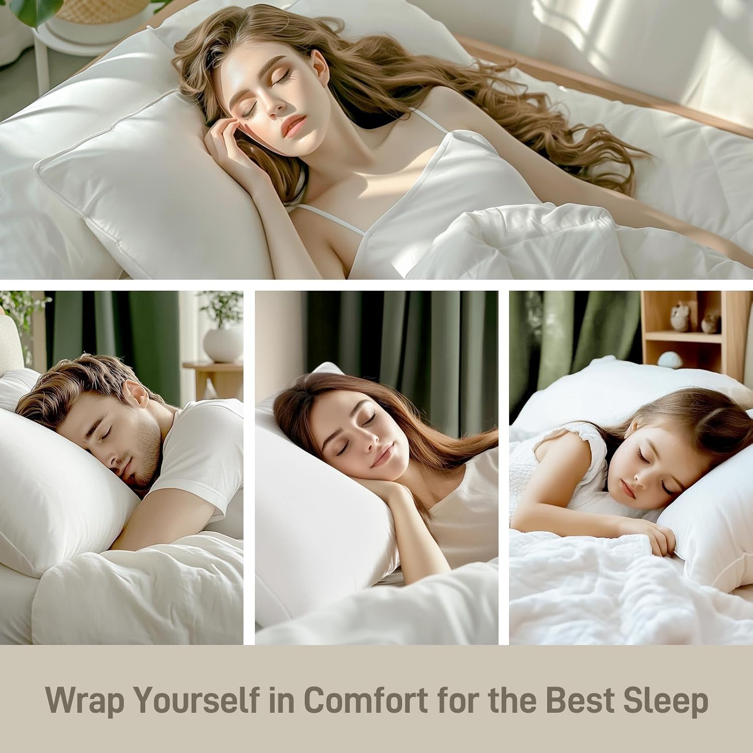 Alkyonos Bamboo Viscose Bed Pillows Set of 2 with Down Alternative Filling