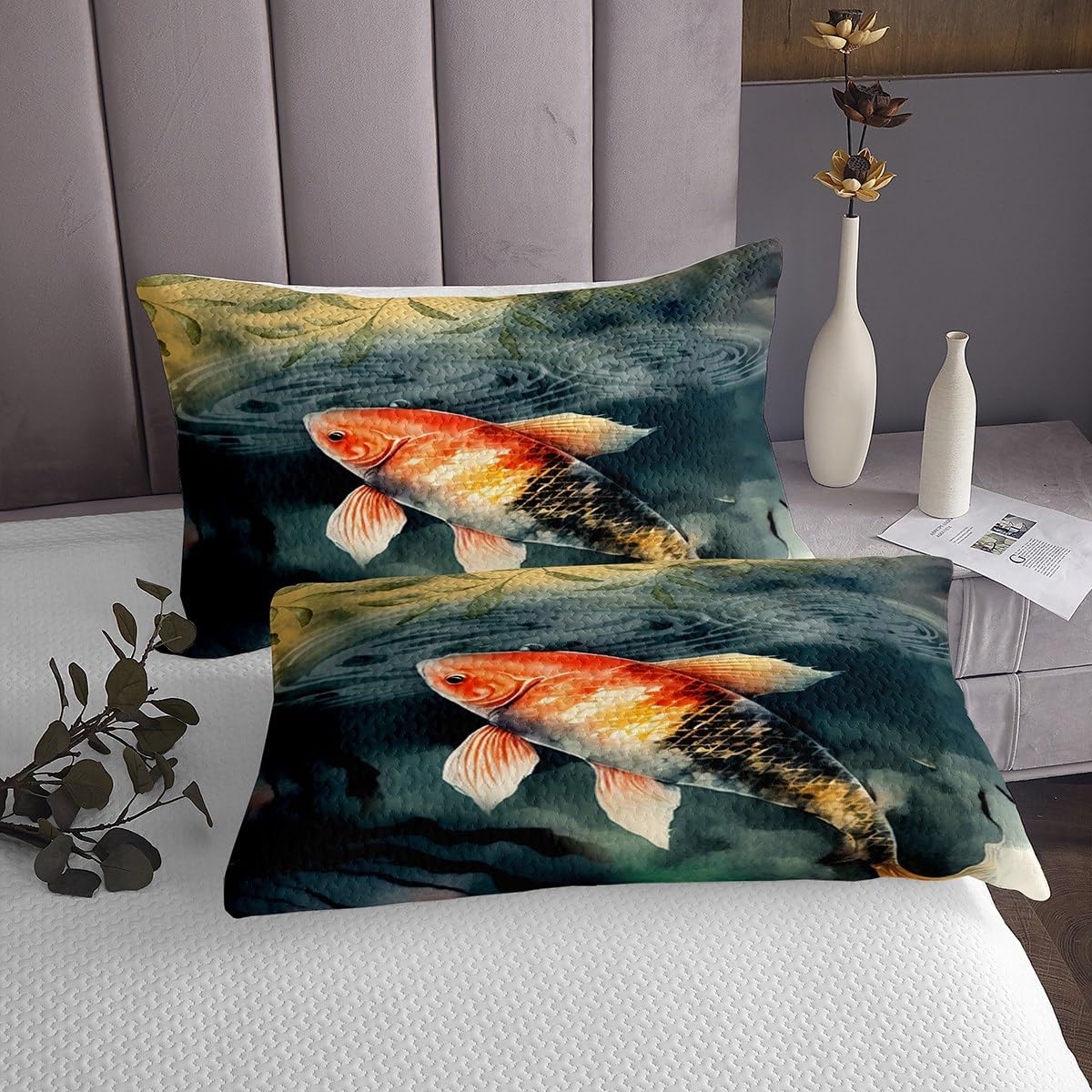 Jejeloiu Kids Koi Sheet Set King Size Ocean Theme Bedding