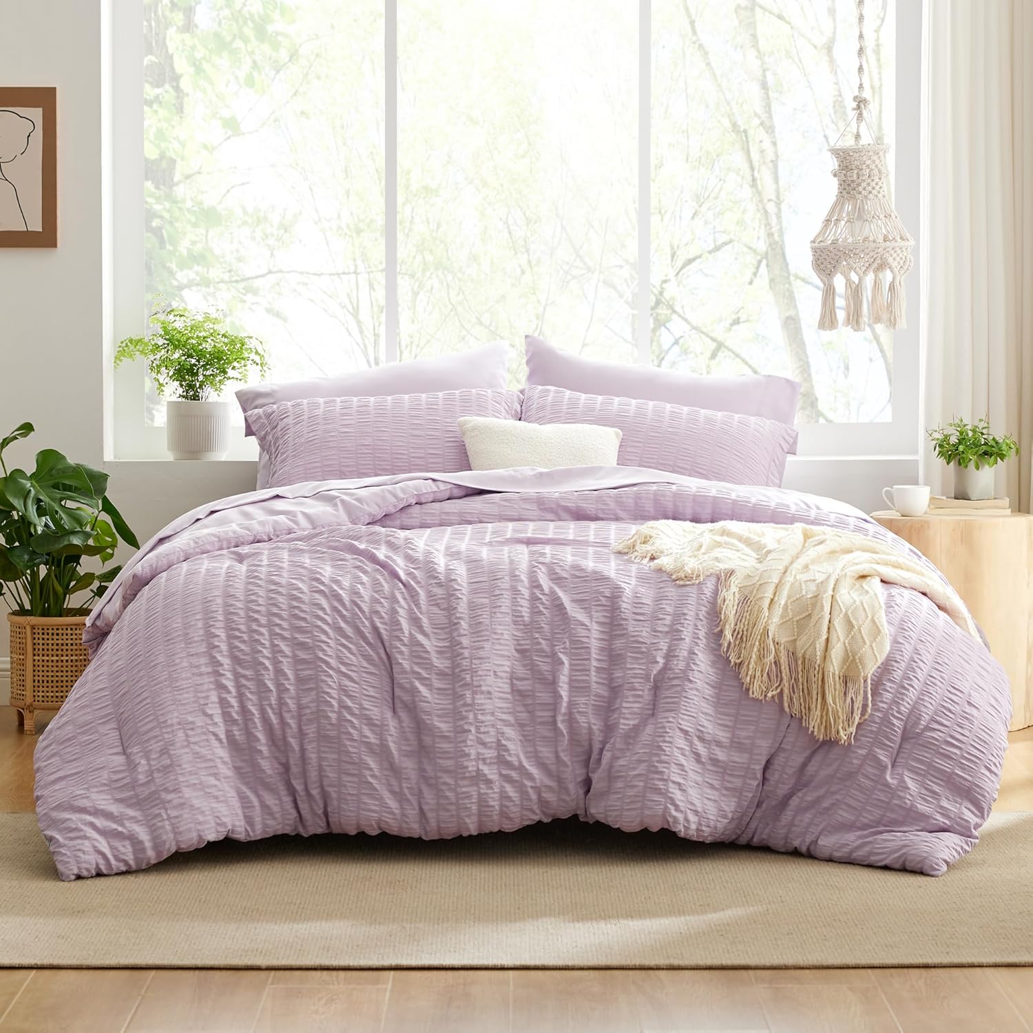 Loves Cabin Seersucker Lavender Comforter Set